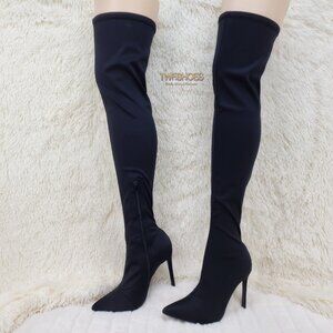 Mark Lycra Stretch Thigh High Heels Boots